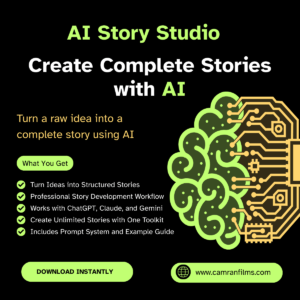AI Story Studio prompt system for creating complete stories using AI tools like ChatGPT Claude and Gemini